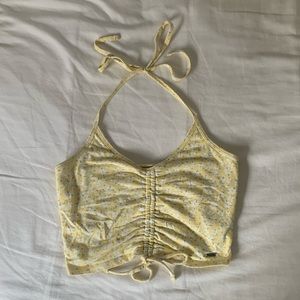 super cute yellow Hollister halter crop top